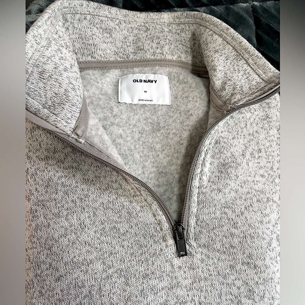 Old Navy • Marled Light Grey 1/4 Zip Up Sweater